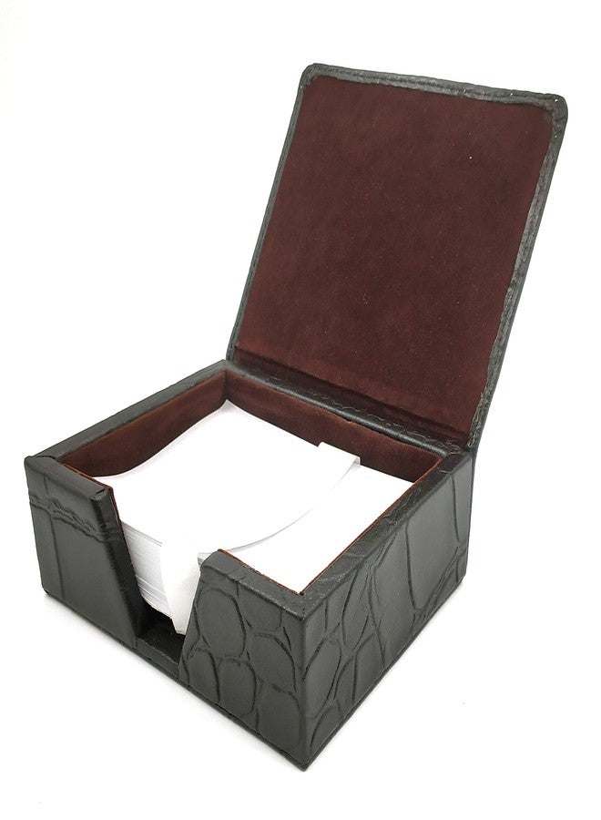 Luxxora Genuine Textured Leather Memo Pad Holder with Paper - Elegant Notepad Holder for Office & Home | Professional Desk Notepad with Genuine Textured Leather Note Pad Cover | Color - Black - Image 2